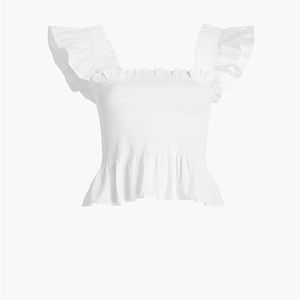 Hill House White Ruffle Tank Top